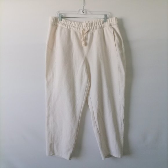 All In Motion Womens White Pull On Crop Lightweight Drawstring Pants Size XL - Picture 1 of 6